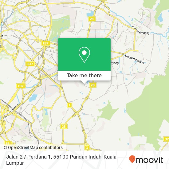 Peta Jalan 2 / Perdana 1, 55100 Pandan Indah