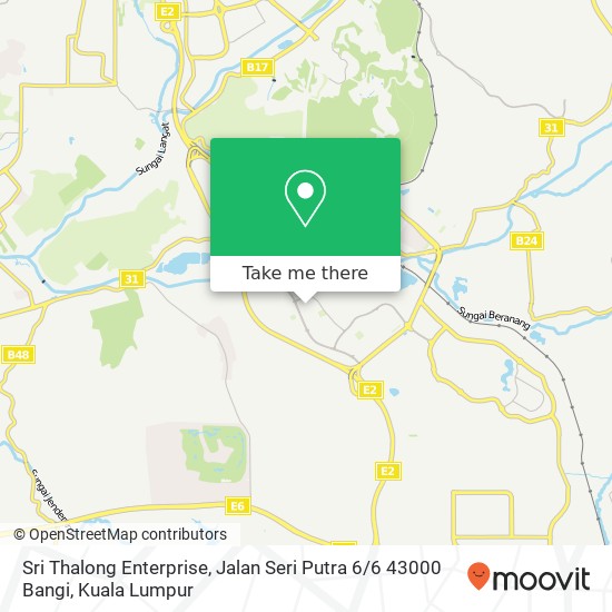 Peta Sri Thalong Enterprise, Jalan Seri Putra 6 / 6 43000 Bangi