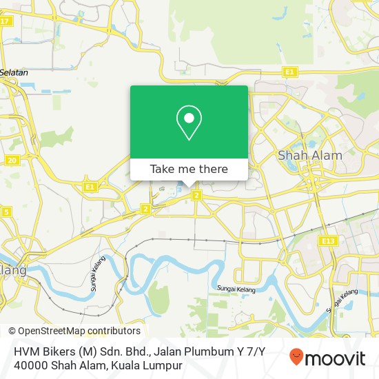 Peta HVM Bikers (M) Sdn. Bhd., Jalan Plumbum Y 7 / Y 40000 Shah Alam