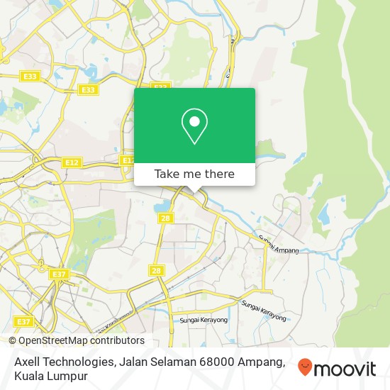 Peta Axell Technologies, Jalan Selaman 68000 Ampang