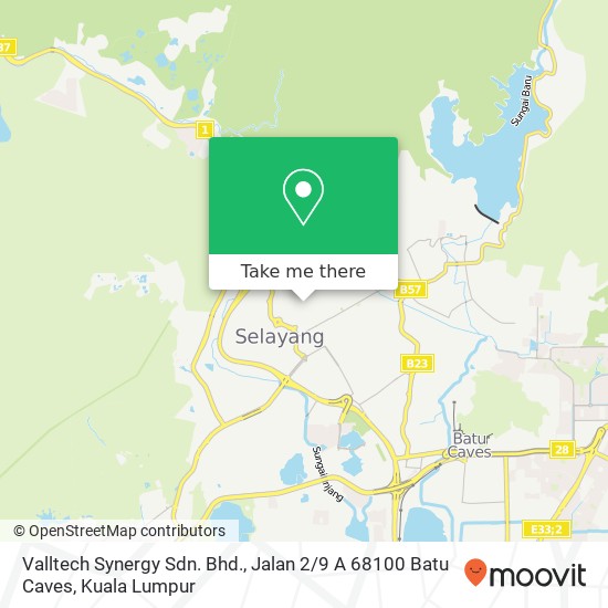 Peta Valltech Synergy Sdn. Bhd., Jalan 2 / 9 A 68100 Batu Caves