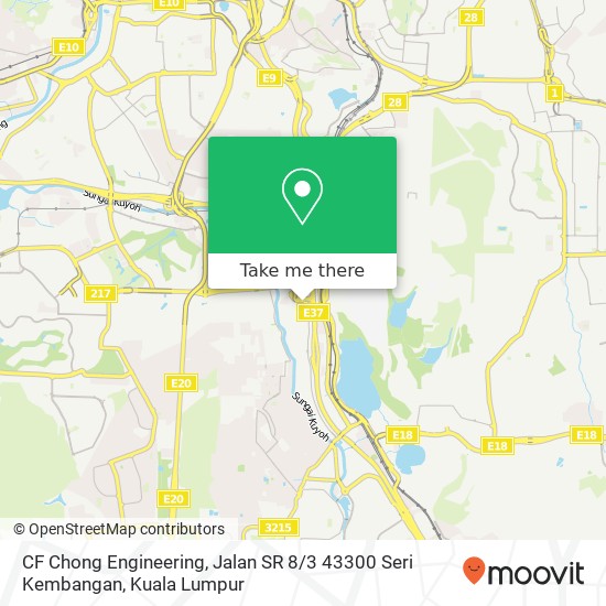 Peta CF Chong Engineering, Jalan SR 8 / 3 43300 Seri Kembangan