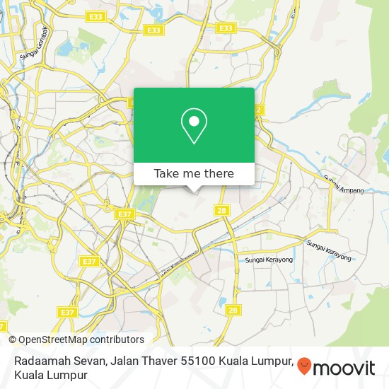 Peta Radaamah Sevan, Jalan Thaver 55100 Kuala Lumpur