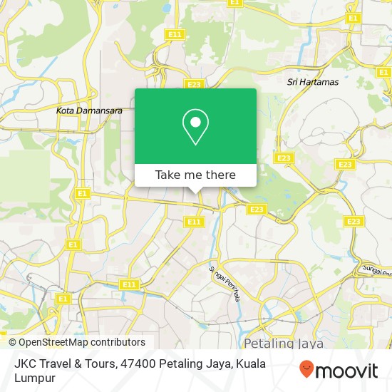 Peta JKC Travel & Tours, 47400 Petaling Jaya
