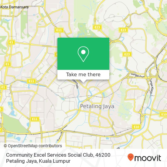 Community Excel Services Social Club, 46200 Petaling Jaya map