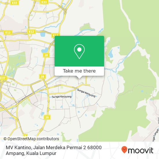 Peta MV Kantino, Jalan Merdeka Permai 2 68000 Ampang