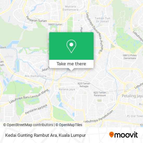 Kedai Gunting Rambut Ara map