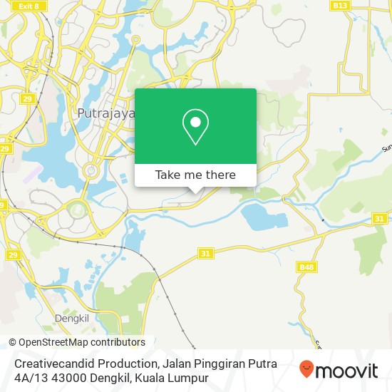 Peta Creativecandid Production, Jalan Pinggiran Putra 4A / 13 43000 Dengkil