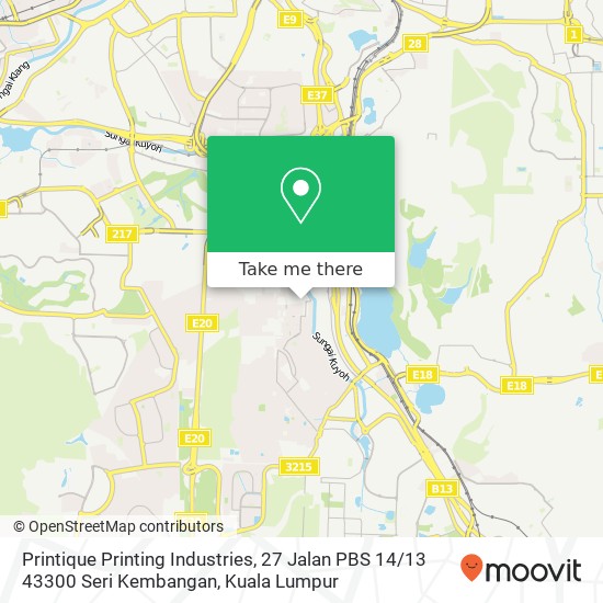 Printique Printing Industries, 27 Jalan PBS 14 / 13 43300 Seri Kembangan map