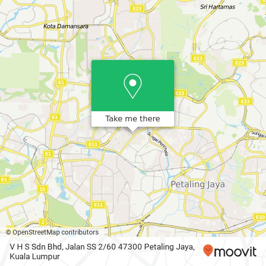V H S Sdn Bhd, Jalan SS 2 / 60 47300 Petaling Jaya map