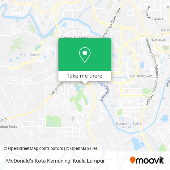 Peta McDonald's Kota Kemuning