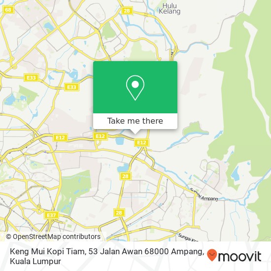 Keng Mui Kopi Tiam, 53 Jalan Awan 68000 Ampang map