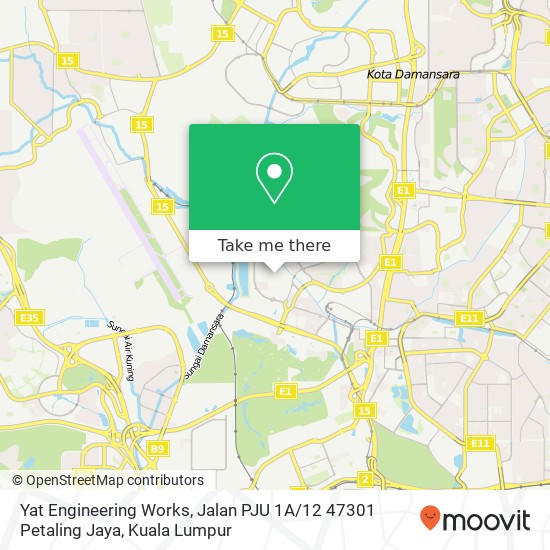 Peta Yat Engineering Works, Jalan PJU 1A / 12 47301 Petaling Jaya
