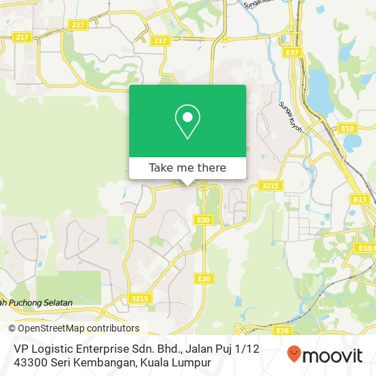 Peta VP Logistic Enterprise Sdn. Bhd., Jalan Puj 1 / 12 43300 Seri Kembangan