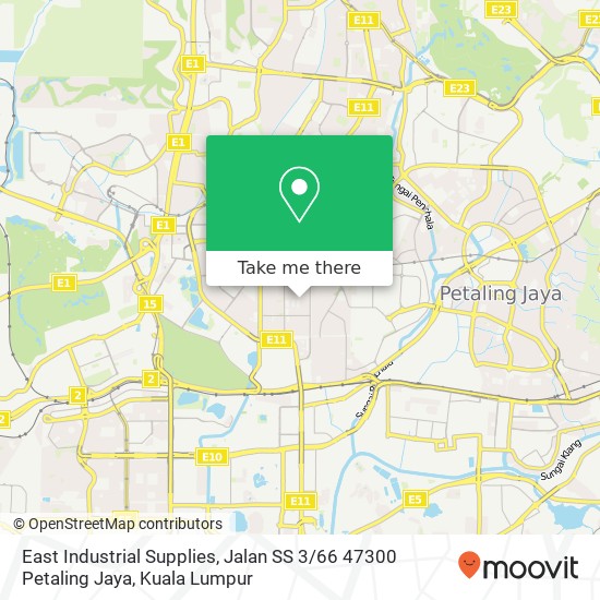Peta East Industrial Supplies, Jalan SS 3 / 66 47300 Petaling Jaya