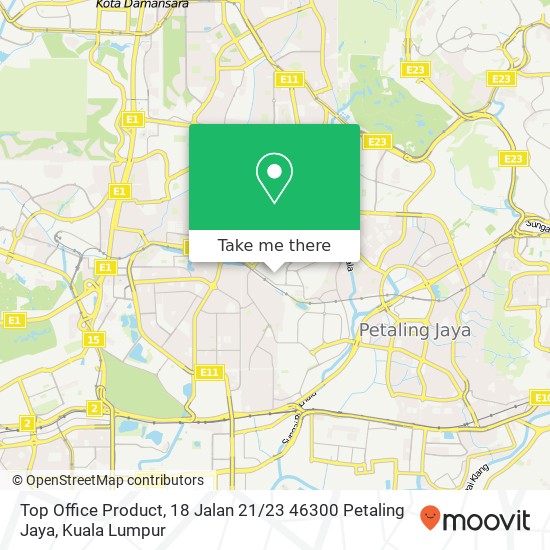 Top Office Product, 18 Jalan 21 / 23 46300 Petaling Jaya map