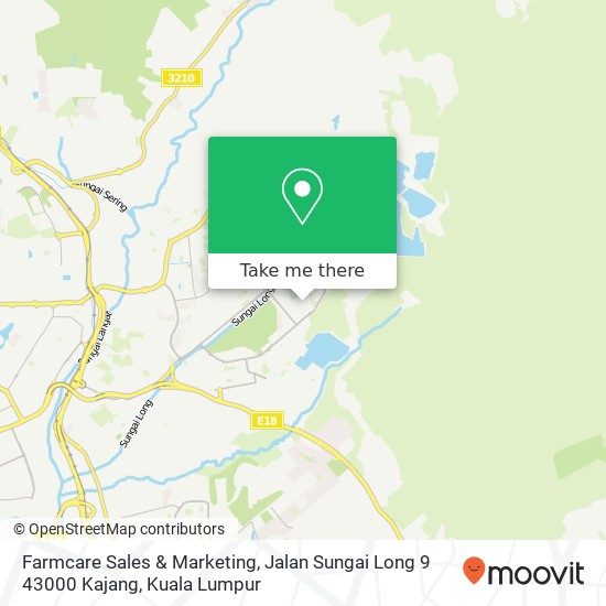 Peta Farmcare Sales & Marketing, Jalan Sungai Long 9 43000 Kajang