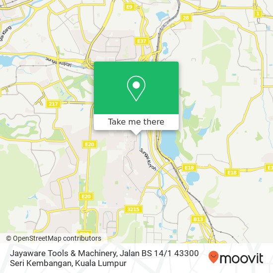 Peta Jayaware Tools & Machinery, Jalan BS 14 / 1 43300 Seri Kembangan