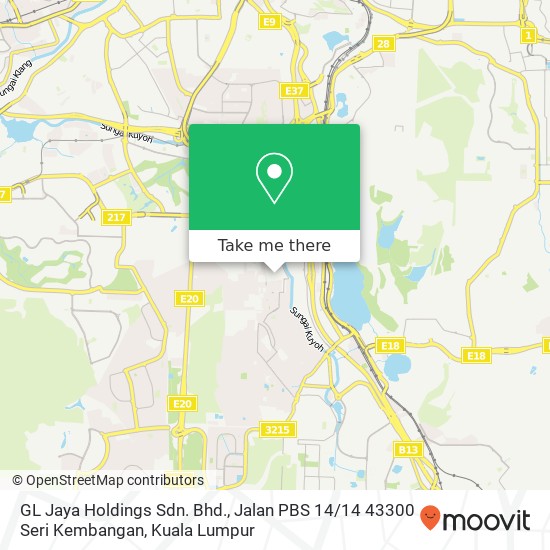 GL Jaya Holdings Sdn. Bhd., Jalan PBS 14 / 14 43300 Seri Kembangan map