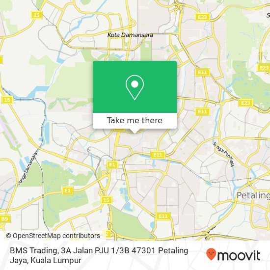 Peta BMS Trading, 3A Jalan PJU 1 / 3B 47301 Petaling Jaya