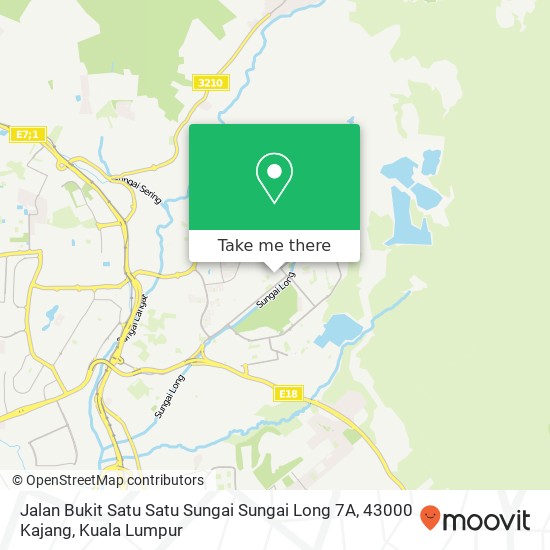 Peta Jalan Bukit Satu Satu Sungai Sungai Long 7A, 43000 Kajang