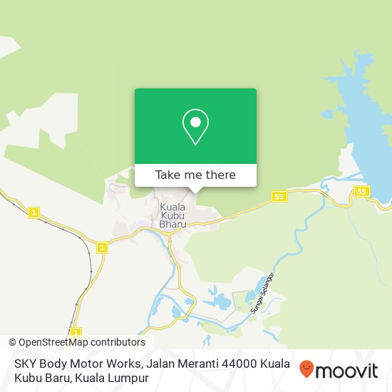Peta SKY Body Motor Works, Jalan Meranti 44000 Kuala Kubu Baru