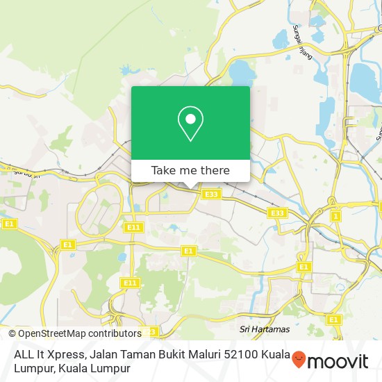 ALL It Xpress, Jalan Taman Bukit Maluri 52100 Kuala Lumpur map