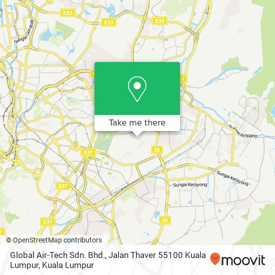 Global Air-Tech Sdn. Bhd., Jalan Thaver 55100 Kuala Lumpur map