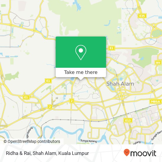 Ridha & Rai, Shah Alam map