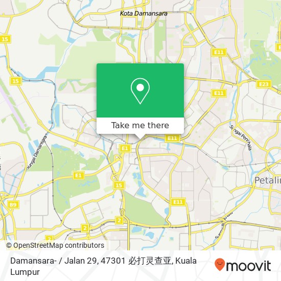 Peta Damansara- / Jalan 29, 47301 必打灵查亚