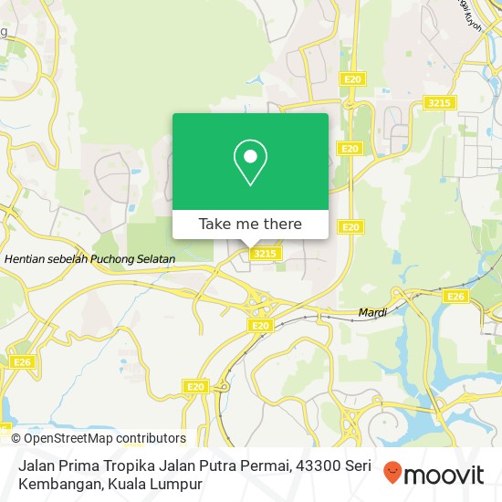 Jalan Prima Tropika Jalan Putra Permai, 43300 Seri Kembangan map