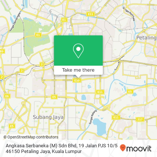 Angkasa Serbaneka (M) Sdn Bhd, 19 Jalan PJS 10 / 5 46150 Petaling Jaya map