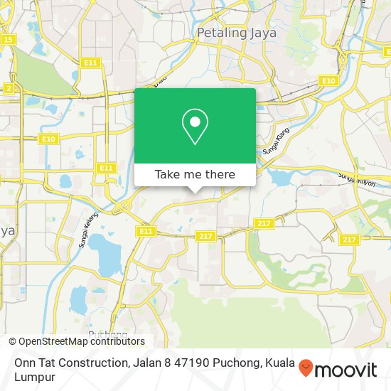 Onn Tat Construction, Jalan 8 47190 Puchong map