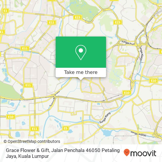 Peta Grace Flower & Gift, Jalan Penchala 46050 Petaling Jaya