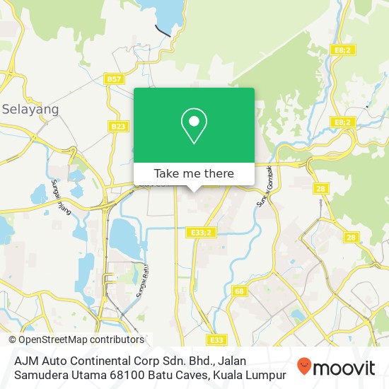 Peta AJM Auto Continental Corp Sdn. Bhd., Jalan Samudera Utama 68100 Batu Caves