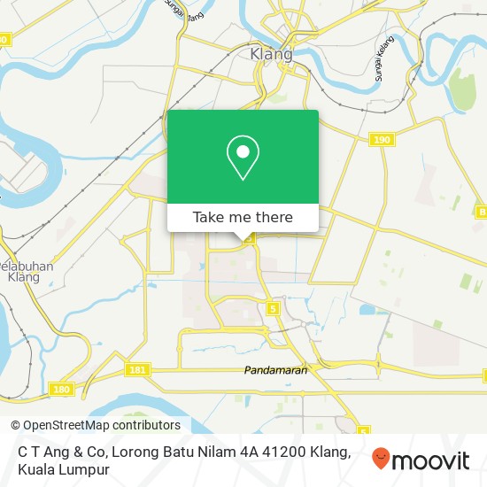 C T Ang & Co, Lorong Batu Nilam 4A 41200 Klang map
