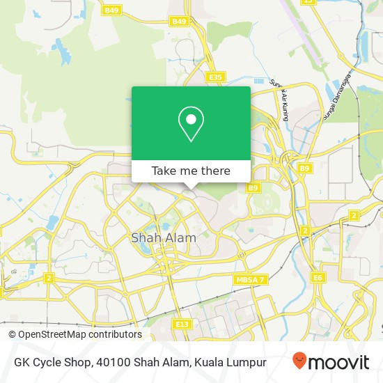Peta GK Cycle Shop, 40100 Shah Alam