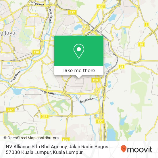 NV Alliance Sdn Bhd Agency, Jalan Radin Bagus 57000 Kuala Lumpur map