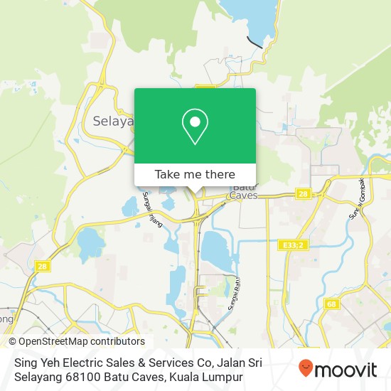 Sing Yeh Electric Sales & Services Co, Jalan Sri Selayang 68100 Batu Caves map