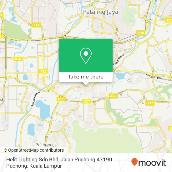 Peta Helit Lighting Sdn Bhd, Jalan Puchong 47190 Puchong
