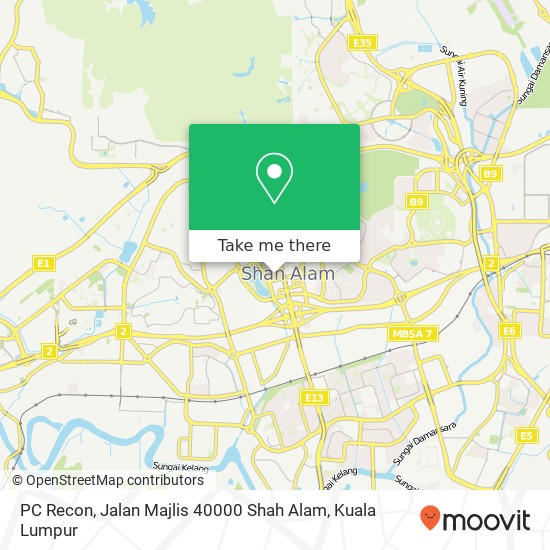 Peta PC Recon, Jalan Majlis 40000 Shah Alam