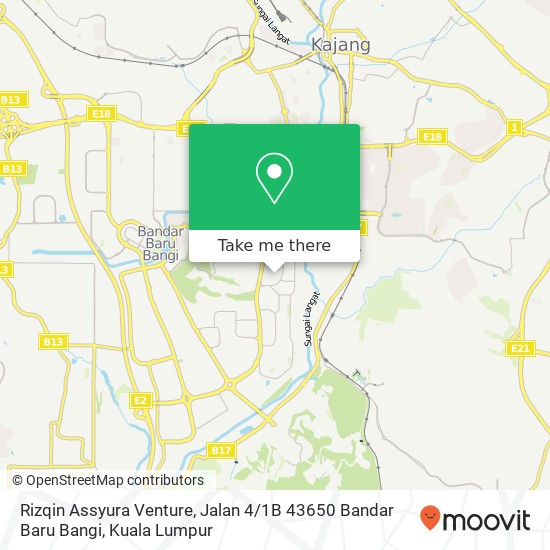 Peta Rizqin Assyura Venture, Jalan 4 / 1B 43650 Bandar Baru Bangi