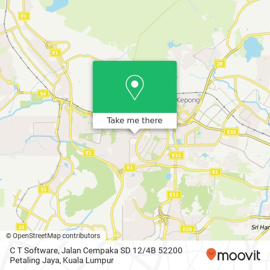 C T Software, Jalan Cempaka SD 12 / 4B 52200 Petaling Jaya map