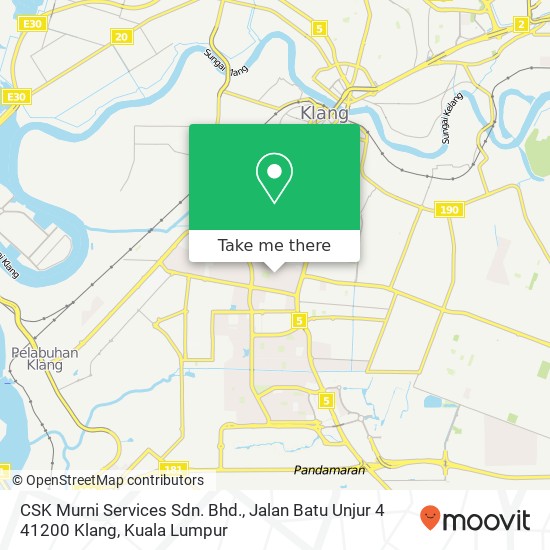 Peta CSK Murni Services Sdn. Bhd., Jalan Batu Unjur 4 41200 Klang