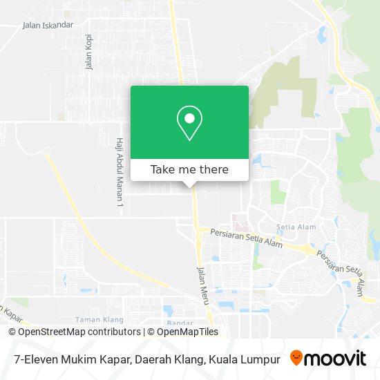 Peta 7-Eleven Mukim Kapar, Daerah Klang