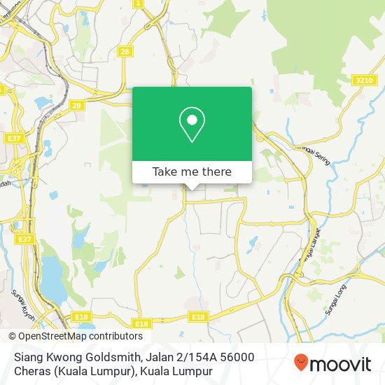 Peta Siang Kwong Goldsmith, Jalan 2 / 154A 56000 Cheras (Kuala Lumpur)