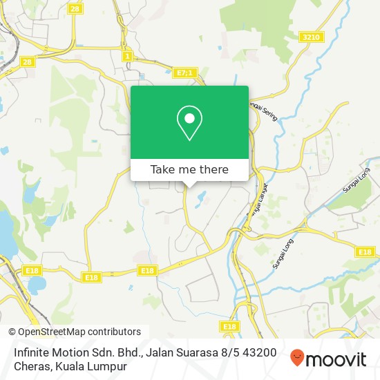 Infinite Motion Sdn. Bhd., Jalan Suarasa 8 / 5 43200 Cheras map