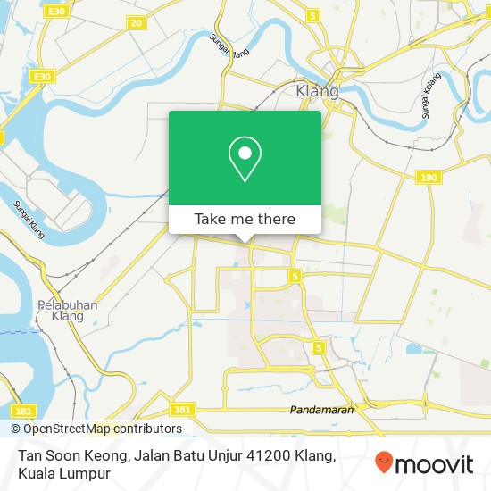 Peta Tan Soon Keong, Jalan Batu Unjur 41200 Klang