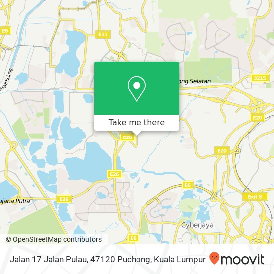 Peta Jalan 17 Jalan Pulau, 47120 Puchong