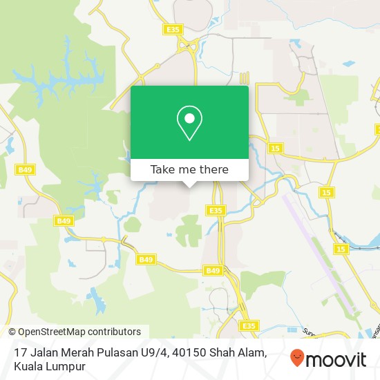 17 Jalan Merah Pulasan U9 / 4, 40150 Shah Alam map